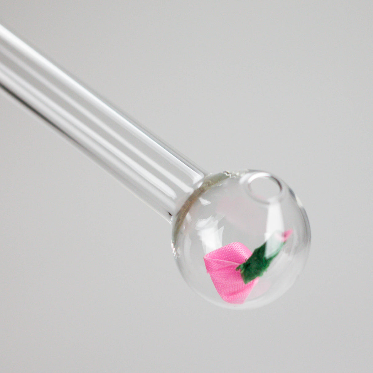 6" Clear Rose Oil Burner Pipe – Durable Glass – 4 Pack Oil Burner RMG WHOLESALE