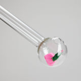 6" Clear Rose Oil Burner Pipe – Durable Glass – 4 Pack Oil Burner RMG WHOLESALE