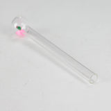 6" Clear Rose Oil Burner Pipe – Durable Glass – 4 Pack Oil Burner RMG WHOLESALE
