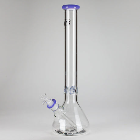 GB | 17" Tall Color Accented Beaker Bong – Slim Straight Tube with Downstem and Bowl Glass Bong RMG WHOLESALE New Purple