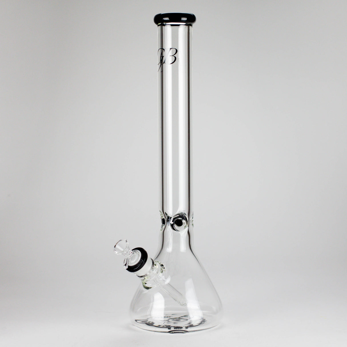 GB | 17" Tall Color Accented Beaker Bong – Slim Straight Tube with Downstem and Bowl Glass Bong RMG WHOLESALE Black