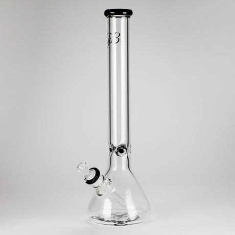 GB | 17" Tall Color Accented Beaker Bong – Slim Straight Tube with Downstem and Bowl Glass Bong RMG WHOLESALE Black
