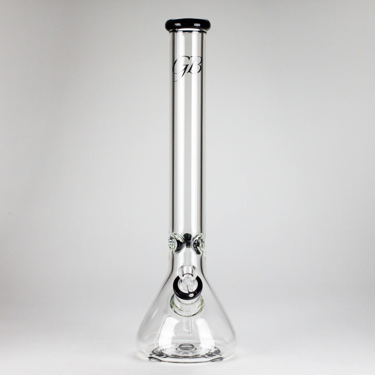 GB | 17" Tall Color Accented Beaker Bong – Slim Straight Tube with Downstem and Bowl Glass Bong RMG WHOLESALE