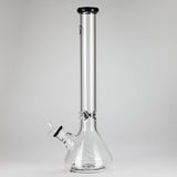 GB | 17" Tall Color Accented Beaker Bong – Slim Straight Tube with Downstem and Bowl Glass Bong RMG WHOLESALE