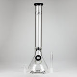 GB | 17" Tall Color Accented Beaker Bong – Slim Straight Tube with Downstem and Bowl Glass Bong RMG WHOLESALE