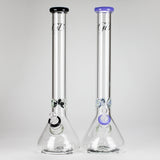 GB | 17" Tall Color Accented Beaker Bong – Slim Straight Tube with Downstem and Bowl Glass Bong RMG WHOLESALE