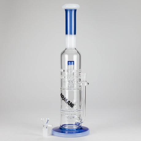 Armani Glass | 16" Double Percolator Bong – Premium Dual-Chamber Water Pipe Glass Bong RMG WHOLESALE Blue