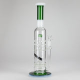 Armani Glass | 16" Double Percolator Bong – Premium Dual-Chamber Water Pipe Glass Bong RMG WHOLESALE Green
