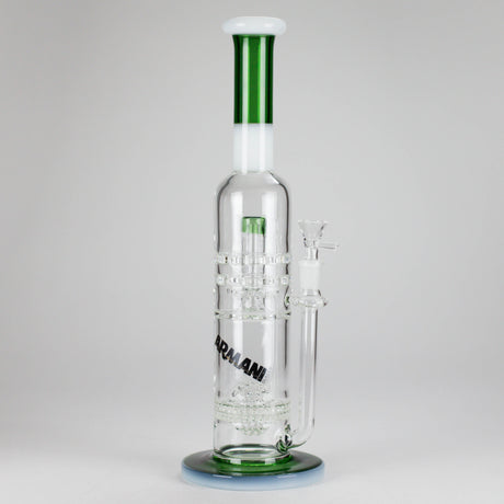 Armani Glass | 16" Double Percolator Bong – Premium Dual-Chamber Water Pipe Glass Bong RMG WHOLESALE Green