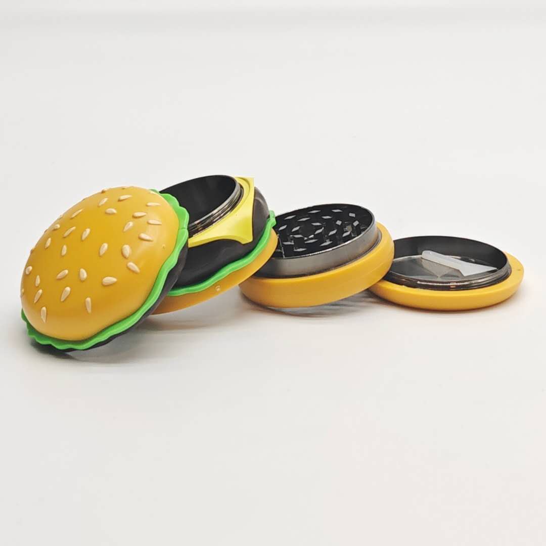 Hamburger Design 56*60 mm Zinc Grinder-6CT Display Pack Super Supplys Inc