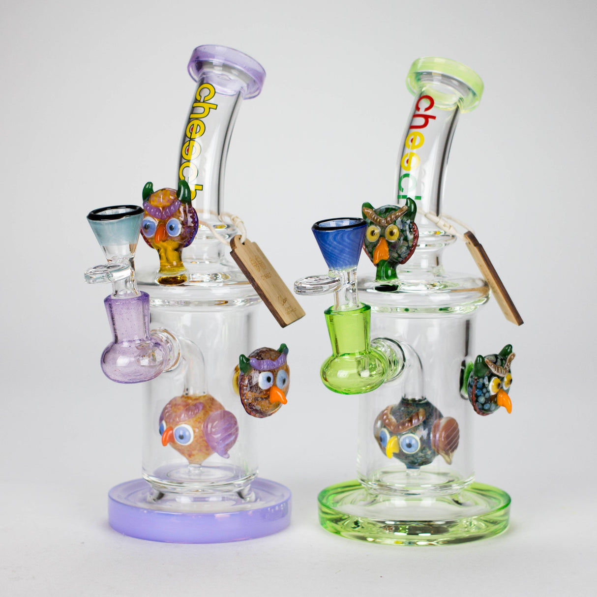 Cheech | 10" Wise Owl Rig-CHE-106 Glass Bong Smoking Cat Distribution