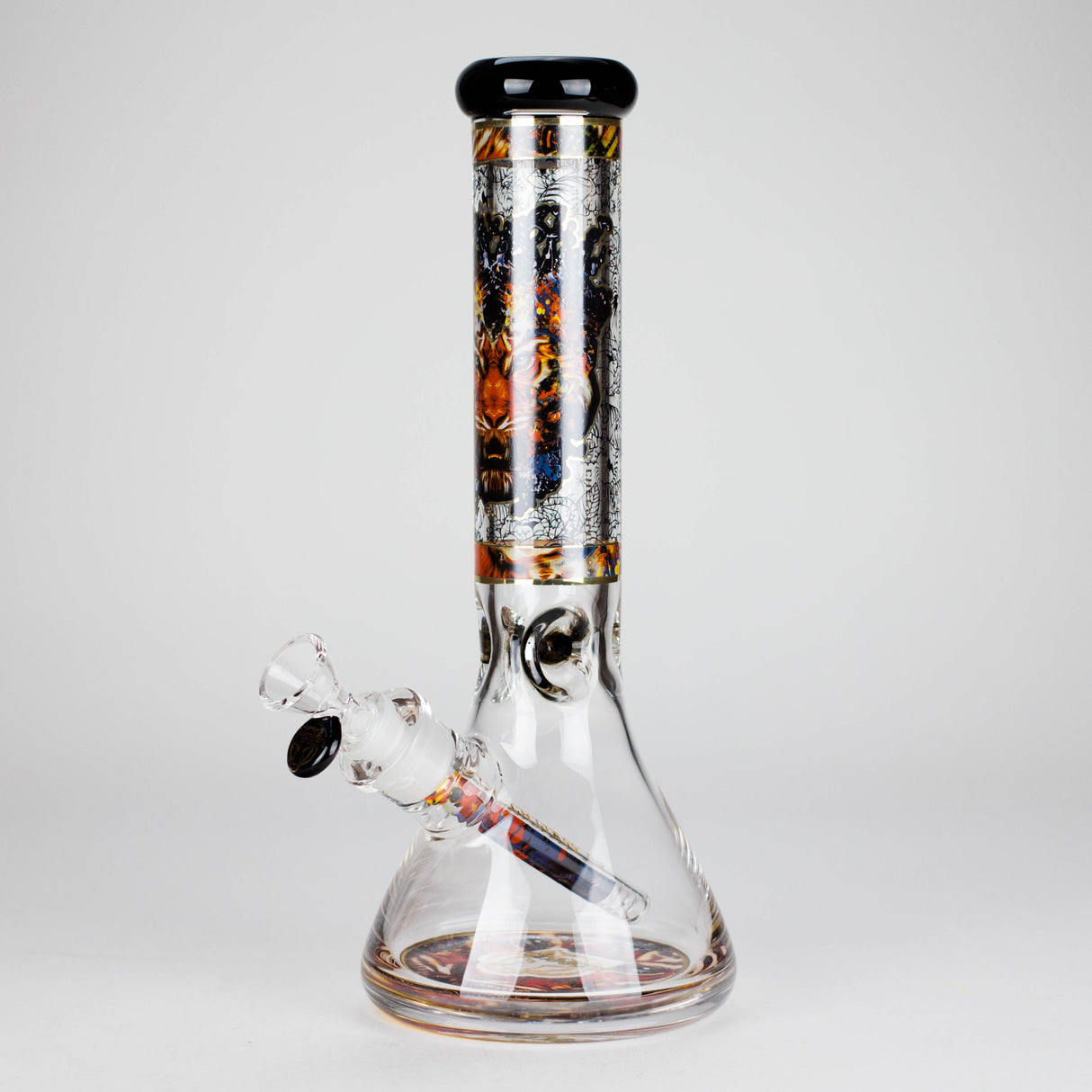 Cheech | 13″ Tiger Decal Beaker Bong – CA-050 Glass Bong Smoking Cat Distribution