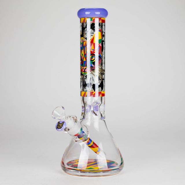 Cheech | 13″ Cat Decal Beaker Bong – CA-034 Glass Bong Smoking Cat Distribution