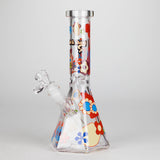 Cheech & Chong® Glass | 10" Tall Clear Power To The Flower Hex Beaker Base Water Pipe Glass Bong West Coast Gifts