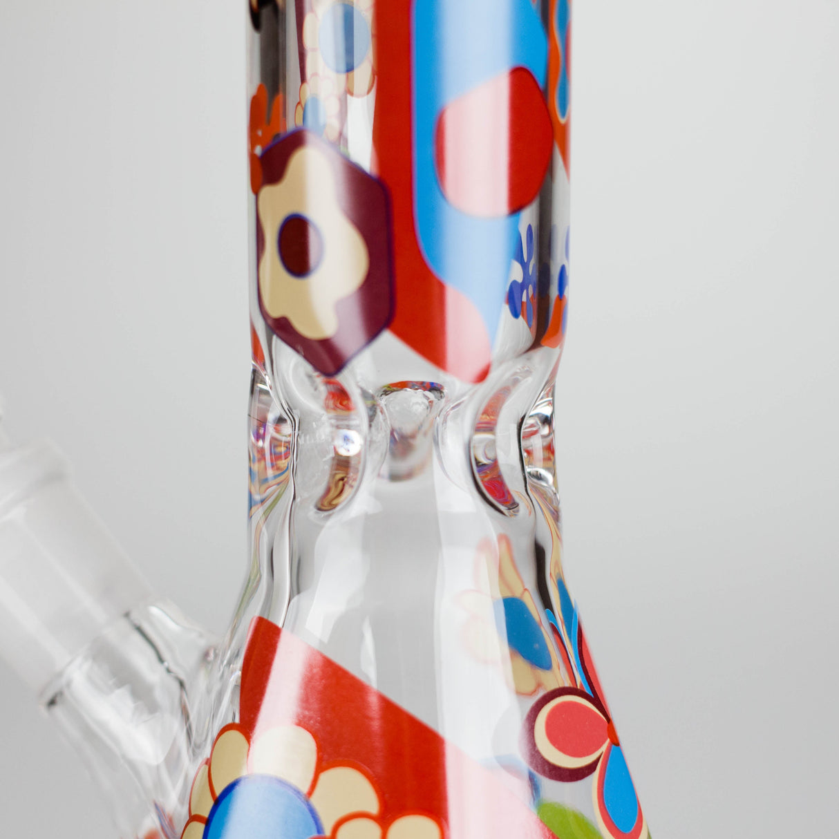 Cheech & Chong® Glass | 10" Tall Clear Power To The Flower Hex Beaker Base Water Pipe Glass Bong West Coast Gifts