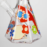 Cheech & Chong® Glass | 10" Tall Clear Power To The Flower Hex Beaker Base Water Pipe Glass Bong West Coast Gifts