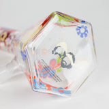 Cheech & Chong® Glass | 10" Tall Clear Power To The Flower Hex Beaker Base Water Pipe Glass Bong West Coast Gifts