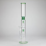 18" Straight Glass Water Pipe with Dual Percolator – Assorted Colors Glass Bong RMG WHOLESALE