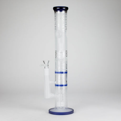 16.5" Straight Frosted Glass Bong with Dual Honeycomb Diffuser – Stemless Design Glass Bong RMG WHOLESALE