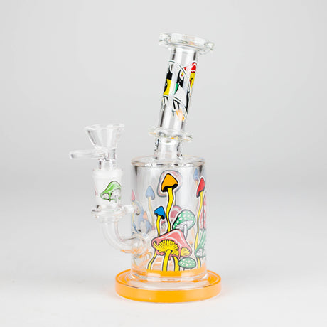 7" Magic Mushroom Glass Bong with Perc – Glow-in-the-Dark Glass Bong 777 Smoke Design3