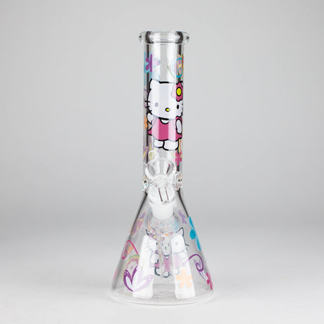 10" 5mm Glass Beaker Bong With Kitty Design Glass Bong 777 Smoke Design3