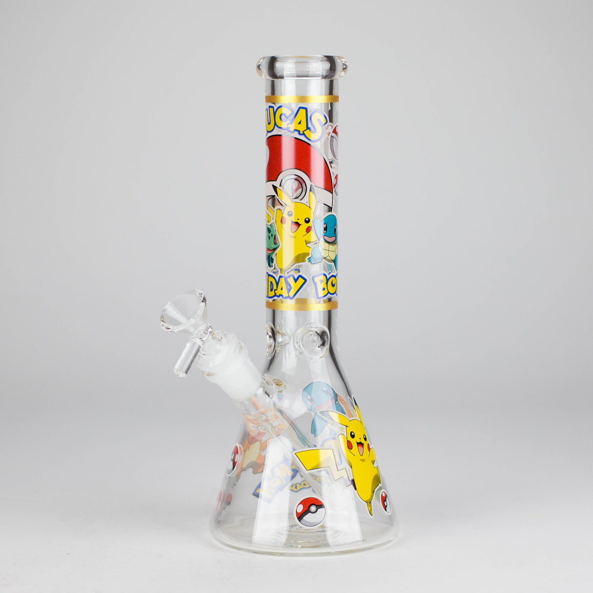 10" 5mm Glass Beaker Bong with Cartoon Design Glass Bong 777 Smoke Design1