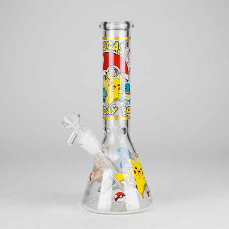 10" 5mm Glass Beaker Bong with Cartoon Design Glass Bong 777 Smoke Design1