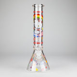 14" 7mm Glass Beaker Bong with Kitty Design and Ice Catcher Glass Bong 777 Smoke Design2