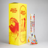 Cheech & Chong® Glass | 15" Tall Clear Power To The Flower Dual Chamber Hex Beaker Base Water Pipe Glass Bong West Coast Gifts