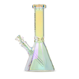 Red Eye Tek® | 10" Tall Terminator Finish Hex Base Beaker Tube Glass Bong West Coast Gifts Rainbow