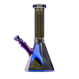 Red Eye Tek® | 10" Tall Terminator Finish Hex Base Beaker Tube Glass Bong West Coast Gifts Blue