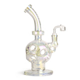 Red Eye Tek® | 11" Tall Metallic Terminator Finish Swiss Globe Rig Glass Rig West Coast Gifts Rainbow