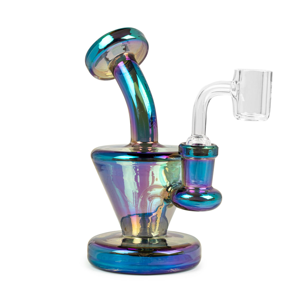 Red Eye Tek® | 5.5" Tall Metallic Terminator Finish Quantum Concentrate Rig Glass Rig West Coast Gifts Green
