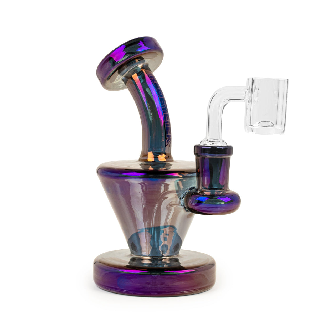 Red Eye Tek® | 5.5" Tall Metallic Terminator Finish Quantum Concentrate Rig Glass Rig West Coast Gifts Blue