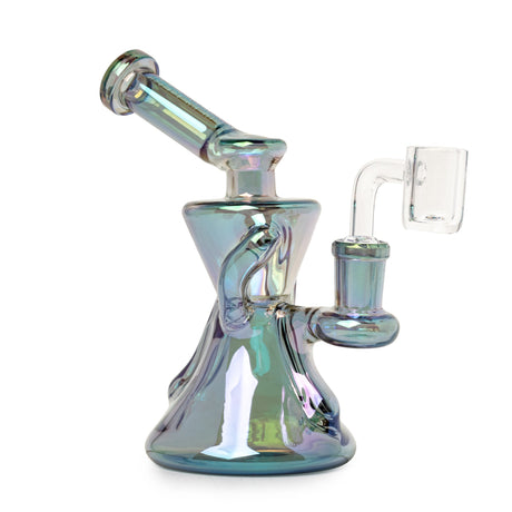 Red Eye Tek® | 6" Tall Metallic Terminator Finish Gamma Concentrate Recycler Glass Rig West Coast Gifts Green