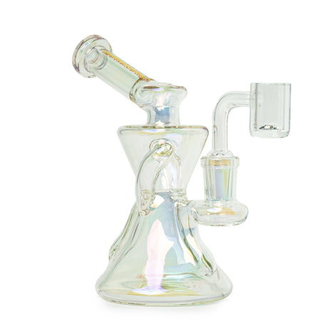 Red Eye Tek® | 6" Tall Metallic Terminator Finish Gamma Concentrate Recycler Glass Rig West Coast Gifts Rainbow