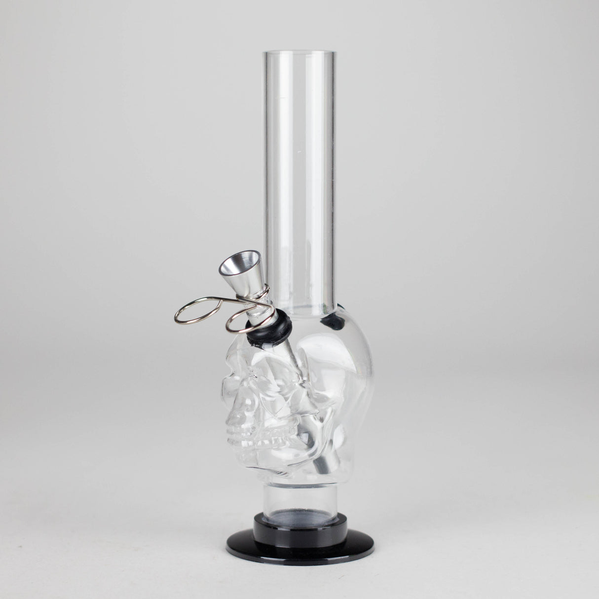 Acrylic 8" Skull Shape Water Pipe – [PIP2847] Resin · Silicone · Plastic Bong NIBO Distribution Clear
