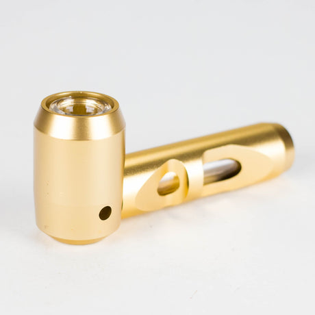 Metal hand pipe with glass bowl and tube Metal Pipe NIBO Distribution GOLD