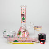 10-in-1 Smoke Set Complete Smoking Kit with 8" Glass Bong-MJ/420 Glass Bong 777 Smoke Mr. Joint