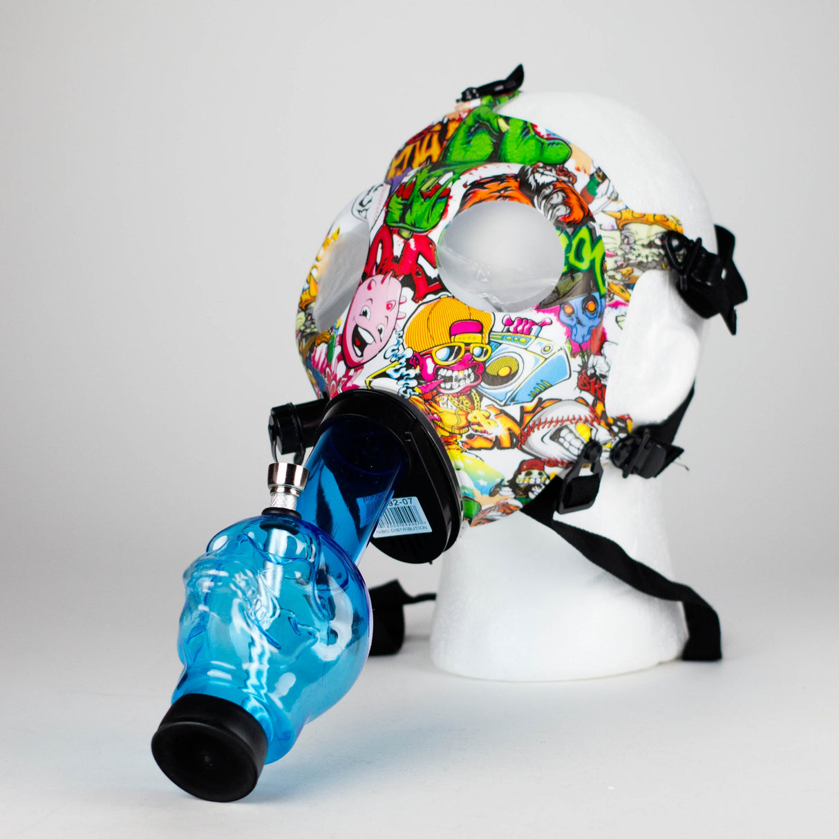 Silicone Full Face Gas Mask Bong with Acrylic Skull Tube – [PIP292] Resin · Silicone · Plastic Bong NIBO Distribution Design-7