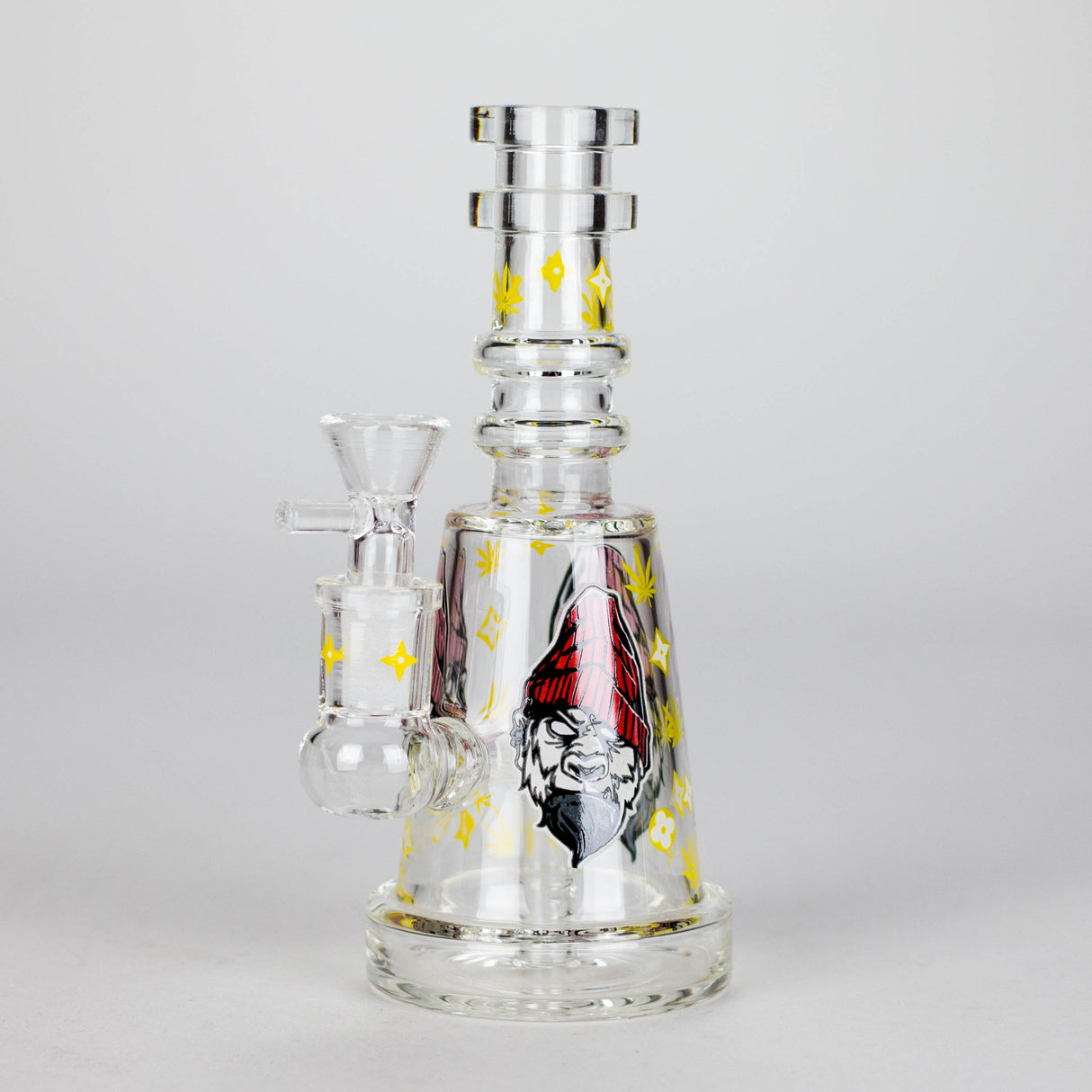 6.5" Gorillux Glow in the dark Glass Bong Glass Bong DY Glass Yellow (C)