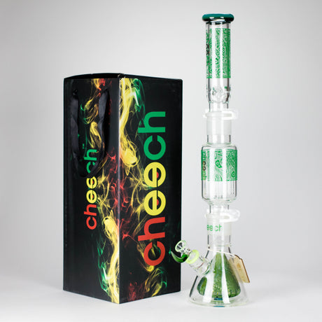 Cheech Glass | 23" Hive Pattern Beaker-in-Beaker Build-a-Bong – CHE-149 Glass Bong Smoking Cat Distribution