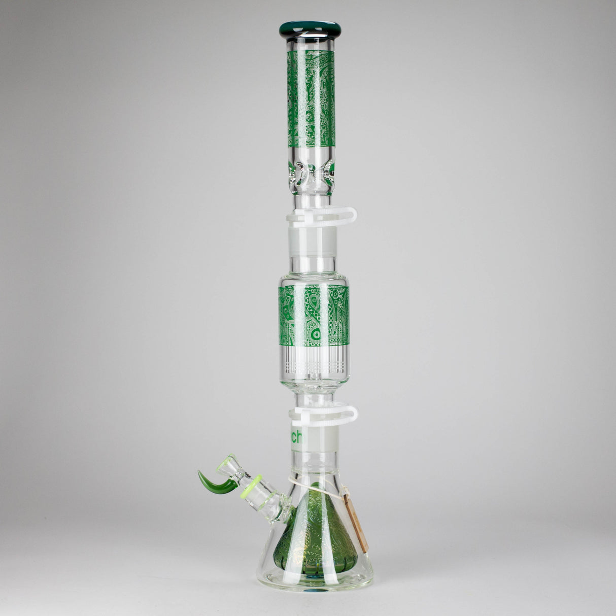 Cheech Glass | 23" Hive Pattern Beaker-in-Beaker Build-a-Bong – CHE-149 Glass Bong Smoking Cat Distribution