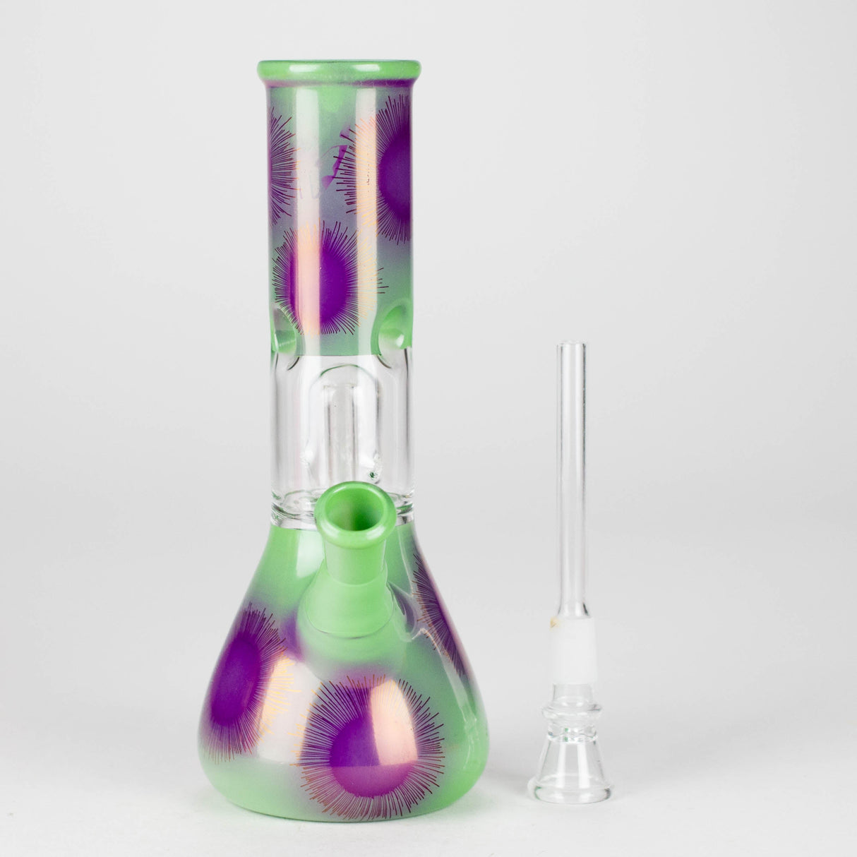 8" Dome Percolator Water Pipe – Beaker Base, Ice Catcher, Assorted Colors Glass Bong RMG WHOLESALE