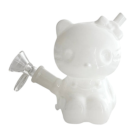 4-1/2" Bear Design Glass Bong Glass Bong Fortune White