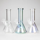 8" Electroplate Glass Beaker Bong – 5mm Thick | Ice Catcher | 3-Piece Set Glass Bong 777 Smoke