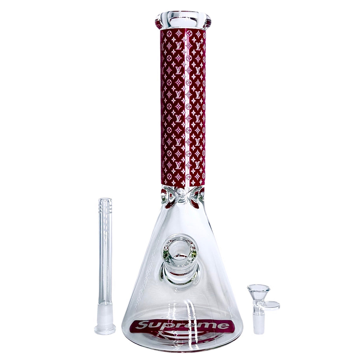 14" Stylish Glow-in-the-Dark Glass Bong – 7mm Thick Glass Bong Super Supplys Inc