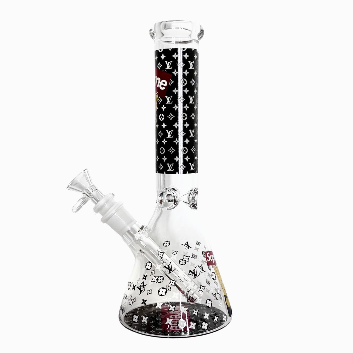 10" Cartoon Glow-in-the-Dark Glass Beaker Bong – 3-Piece Set Glass Bong Super Supplys Inc