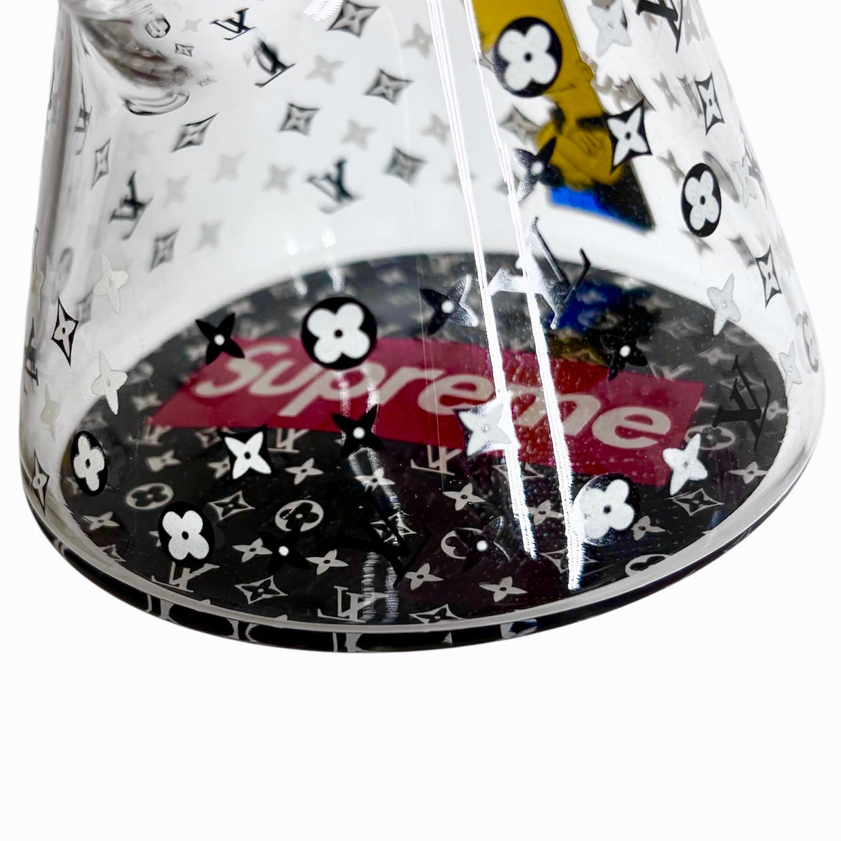 10" Cartoon Glow-in-the-Dark Glass Beaker Bong – 3-Piece Set Glass Bong Super Supplys Inc