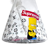 10" Cartoon Glow-in-the-Dark Glass Beaker Bong – 3-Piece Set Glass Bong Super Supplys Inc